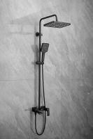 Душевая система с тропическим душем и смесителем BELZ, черная, арт-B24507-7 — фото 2, Душевые стойки