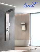 Панель CELIA BR душевая из нержавеющей стали с форсунками Ceruttispa CT10405, цвет нержавеющая сталь матовая — фото 1, Душевые панели