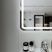 Зеркало Бриклаер Эстель-1 60 с подсветкой LED, кнопочный выключатель 4627125414213 — фото 6, Зеркала в ванную комнату