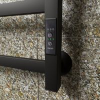 Полотенцесушитель электрический ВИД 81-10 ПРОФИЛЬНЫЙ 810х500, скр.монтаж, СНШ, черный матовый(RAL 9005), (Ferrum, равномерные перкаладины), Маргроид арт-8110p-8050-1081-9005R — фото 4, Электрические полотенцесушители