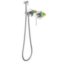 Смеситель встроенный с гигиеническим душем с защитой от ожогов Timo Saona никель арт-2339/13SM — фото 2, Гигиенические души