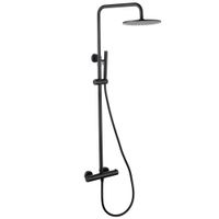 Душевая стойка ABBER Wasser Kreis с термостатом без излива, черная матовая арт-AF8160BL — фото 1, Душевые стойки