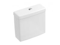 Сливной бачок, Villeroy&Boch, Subway, ширина, мм-370, глубина, мм-185, высота, мм-410, объем сливного бачка, л-3/6, тип смыва-двойной, подключение воды-сбоку или сзади, декор-без декора, материал-керамика, цвет кнопки-хром, цвет-альпийский белый 77231101 — фото 1, Унитазы, биде и писсуары