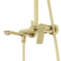 Душевая стойка Grossman Advans с верхним душем,ручной лейкой и смесителем,золото сатиновый,1 место арт-500.K35.09.320 — фото 6, Душевые стойки