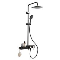 Душевая система AZARIO с поворотным изливом, керамический картридж, черный/золото арт-AZ-801-2 — фото 1, Душевые стойки