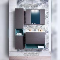 Комплект мебели для ванной Бриклаер КРИСТАЛЛ 80ZSS, графит/муссон — фото 6, Комплекты мебели для ванной