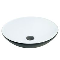 ARENA Раковина накладная круглая D46 см, белая/черная, МАТОВАЯ арт-31398 — фото 1, Раковины накладные