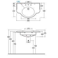 Товар: Раковина GLOBO PAESTUM подвесная с одним отверстием и двумя намеченными со спинкой цвет белый PA056BI - фото 4 Раковина GLOBO PAESTUM подвесная с одним отверстием и двумя намеченными со спинкой цвет белый PA056BI — фото 4, Раковины подвесные