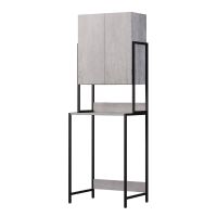 стеллаж Комфорт полки и дверцы 465 бетон арт-MFR80062BT — фото 1, Стеллажи для ванной комнаты