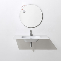 Раковина SIMAS WAVE подвесная на столешницу или на тумбу с одним отверстием цвет белый матовый арт-WA100.BM — фото 2, Раковины подвесные