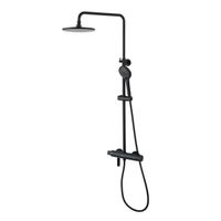 Bronx Смеситель для душа, пов.аэратор69мм 'Троп. дождь' лейка,Терм, черный, LM, арт-LM3772BL — фото 1, Душевые стойки