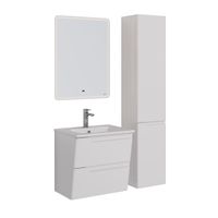 Тумба Lemark MIANO 60 см под 1 раковину, подвесная, 2 ящика, цвет корпуса, фасада: Белый глянец арт-LM06M60T — фото 6, Тумбы под раковину