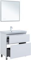 Тумба с раковиной Aquanet Алвита new 80 (Flat) напольная 2 ящ. цв. белый матовый арт-00345679 — фото 10, Тумбы с раковиной