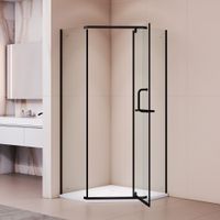 Душевой уголок RGW PA-081B 100x100, профиль черный, стекло прозрачное/6 мм, арт-35088100-14 — фото 4, Душевые уголки трапеция