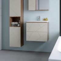 Тумба под раковину подвесная Бриклаер КРИСТАЛЛ латте, 60 см 4627125416927 — фото 1, Тумбы с раковиной