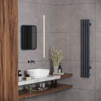 Aringa Токио полотенцесушитель вертикальный электрический 120*15, графит AR03032GR — фото 2, Электрические полотенцесушители