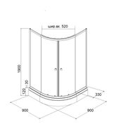 Ограждение VIVA90B N душевое Ceruttispa без поддона (90x90x195) — фото 278, Прямоугольные душевые уголки