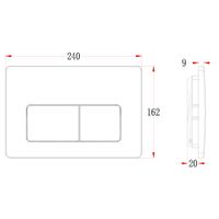 Кнопка смыва Veconi FLUSH V5, FLV5-W, 240х162х9, пластик, белый глянец — фото 2, Кнопки смыва