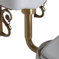 RICAMBI Труба низкого бачка Г-образная, D50/d32 мм, с отражателем, бронза (в комплекте крепеж) арт-20541 — фото 1, Комплектующие для туалета