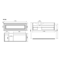 Тумба подвесная SANCOS Very левая 1195х445х406, c одним ящиком оснащенным доводчиками, Doha Soft , арт. арт-VR120LSM — фото 6, Тумбы под раковину