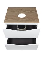 BOND Cube Тумба подвесная белая со столешницей под дерево без раковины арт-T99605 — фото 3, Тумбы под раковину