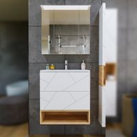 Комплект мебели для ванной Бриклаер КРИСТАЛЛ 70ZB, белый/дуб бунратти — фото 1, Комплекты мебели для ванной