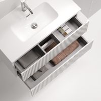 Тумба подвесная SANCOS Snob R 790х390х500, c двумя ящиками оснащенными доводчиками, Bianco, арт.SNR80/39W — фото 2, Тумбы под раковину