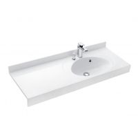 Раковина ОТЕЛЬ 3/1200, правая с навесами и диспенсором 1A70103NOT01R — фото 1, Раковины подвесные