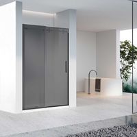 Душевая дверь Como-N VDS-4CN160CGB, 1600, черный, стекло тонированное — фото 3, Душевые двери в нишу