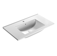 Раковина GLOBO ANITA подвесная или на мебель с одним отверстием и двумя намеченными цвет белый HA081BI — фото 1, Раковины встраиваемые сверху