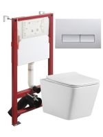 Agger Унитаз подвесной безободковый TORNADO белый с инсталляцией, микролифт, кнопка смыва хром арт-ATI10150+APB200 — фото 11, Комплекты унитаз + инсталляция