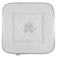 Коврик д/ванной комнаты 60х60 см., вышивка логотип MIGLIORE, белый, окантовка серебро арт-31926 — фото 1, Коврики для ванной комнаты