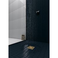 Трап BERGES водосток ZENTRUM Norma 150х150, золото глянец, выпуск D50/75/110 H74 вертикальный арт-092463 — фото 4, Трапы для душа