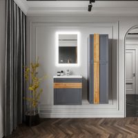 Комплект мебели для ванной Бриклаер БЕРЛИН 60SD, оникс серый — фото 1, Комплекты мебели для ванной