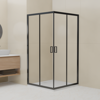 Душевой уголок RGW CL-34B 100x100, квадратный, профиль черный, стекло прозрачное, арт-32093400-14 — фото 2, Квадратные душевые уголки