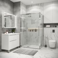 Боковая стенка Grossman Cosmo (100х195) хром,стекло шиншилла, 1 место арт-200.K33.02.100.10.02 — фото 2, Боковые стенки