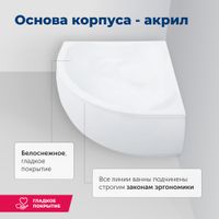 Акриловая ванна Aquanet Malta New 150x150 (с каркасом) 00205410 — фото 8, Акриловые ванны