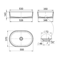 Раковина чаша накладная La Fenice Senso Matt 54,5 см матовая арт-FNC-08-SEN-M — фото 2, Раковины накладные