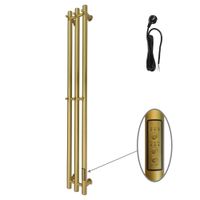 Полотенцесушитель электрический INARO нет 1200х120, латунь матовая(RAL 1018), (Ferrum, 6 крючков), Маргроид арт-Inaro-12012-1049-1018 — фото 1, Электрические полотенцесушители