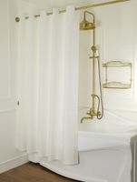 MIGLIORE Шторка L180xH200 см. для душа/ванны, текстиль, узор АР-ДЕКО, цвет белый 25524 — фото 1, Шторы для ванной