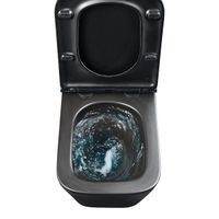 Унитаз подвесной Lemark Florex, безободковый, с сиденьем микролифт,  черный, арт-9612002 — фото 6, Подвесные унитазы