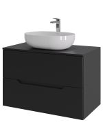 Orange Line тумба с раковиной подвесная 80 см, черный/белый арт-Li-80TubMDF+B05-480W — фото 6, Тумбы с раковиной