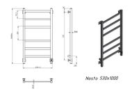 Полотенцесушитель электрический Grota Nosto 530х1000 белый Nosto 530х1000 RAL9016 EL — фото 4, Электрические полотенцесушители