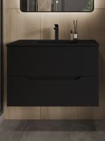 Orange Line тумба подвесная с раковиной, черный матовый арт-Li-80Tub+BLRA — фото 6, Тумбы с раковиной