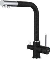 GF Смеситель для кухни, Г-обр. D-35мм с краном питьевой воды (черный) 3611 черный — фото 1, Смесители для кухни