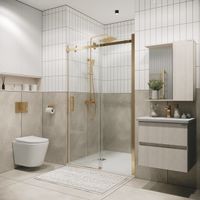 Товар: Дверь в нишу Grossman Classic (130х195) золото сатин,стекло прозрачное,раздвижная, 1 место арт-100.K33.04.130.32.00 - фото 2 Дверь в нишу Grossman Classic (130х195) золото сатин,стекло прозрачное,раздвижная, 1 место арт-100.K33.04.130.32.00 — фото 2, Раздвижные душевые двери