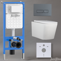 Комплект 3в1 IBERICA BLANCA инсталляция SILENCIO, унитаз TOLEDO ALTO белый, кнопка смыва ESTI-R серый матовый (IB001.TLA.231.218) — фото 1, Комплекты унитаз + инсталляция