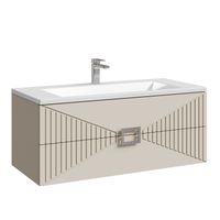 Тумба подвесная "ЛУКСОР-100 см" с 2-я ящ. беж. матовая (ум. Блисс-100 см.) арт-1010057 — фото 1, Тумбы под раковину