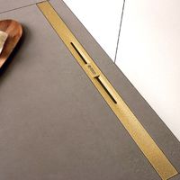 Желоб BERGES водосток SIMPEL 1000, золото глянец, S-сифон D50/105 H50 вертикальный арт-092013 — фото 1, Душевые лотки