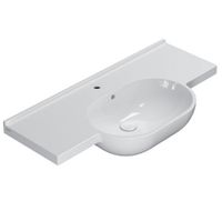 Раковина GLOBO MODE подвесная или накладная с одним отверстием и двумя намеченными цвет белый ME100BI — фото 1, Раковины подвесные